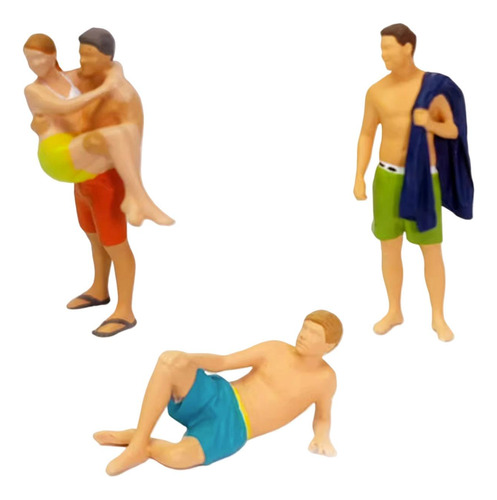 3 Piezas 1/64 Pool People Figuras Set Tren Estilo A