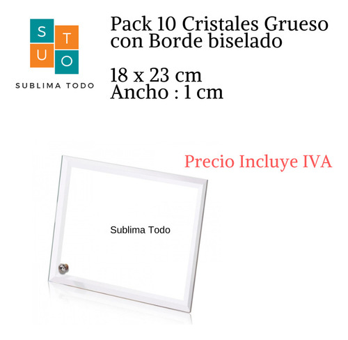 Pack 10 Cristal Grueso Para Sublimar 23cmx18cmx1cm