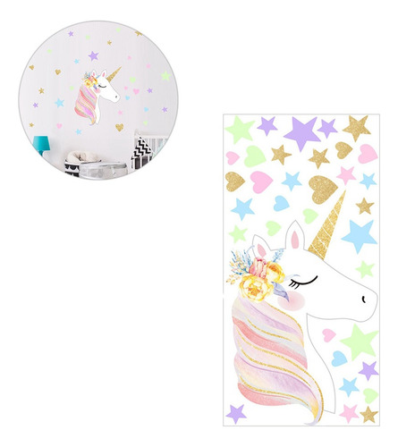 Pegatinas De Pared Con Diseño De Unicornio De Estrella, Remo