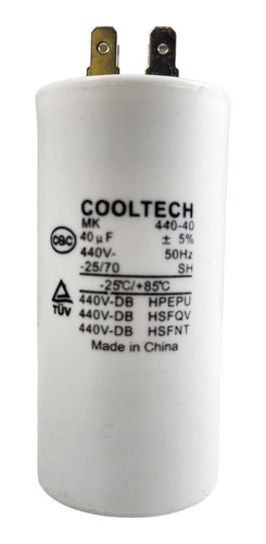 Capacitor De Marcha Para Motores 40uf 440v 50/60hz 