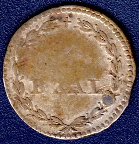 1/2 Real 1837 Moneda De Plata De Perú 