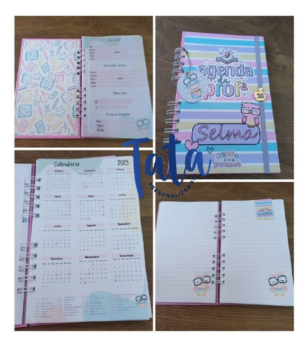 Tata Personalizados Caderno dia dos professores Personalizado 100 folhas lisas 1 assuntos unidade x 1 12cm x 15cm