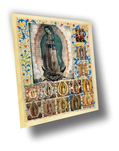 Cuadro Canvas Bastidor Collage Virgen De Guadalupe 73x50