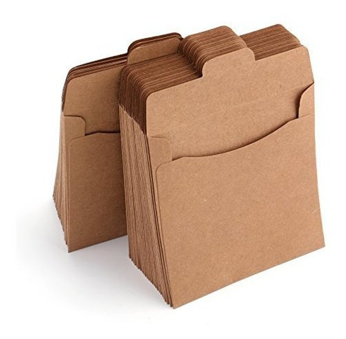 Fundas De Cd Fasmov 5 X 5 Sobres De Dvd Kraft Paper 150 Pack