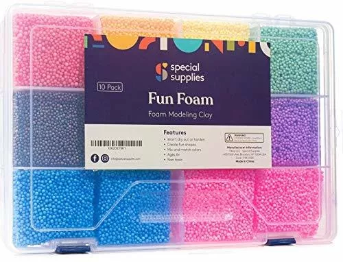Special Supplies Fun Foam Modeling Foam Beads Play Kit, 10 Blocks  Children?s Educational Clay for Arts Crafts Kindergarten, Preschool Kids  Toys