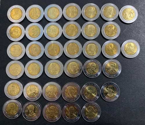 Colección 37 Monedas De $ 5 Pesos Revolución Independencia