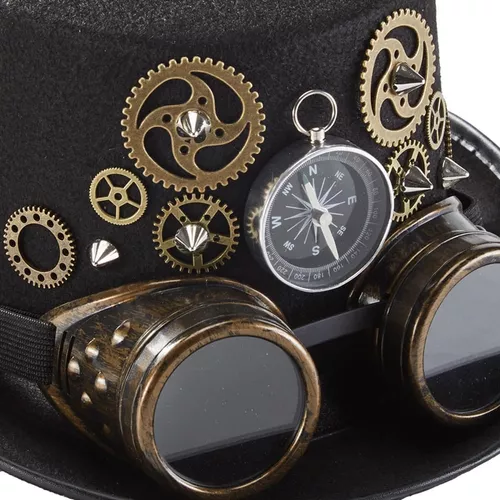 Steampunk Top Hat Gothic Vintage Head Gear Punk Brújula