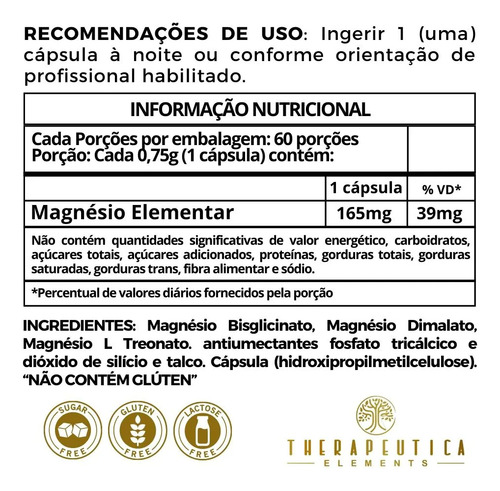 Kit 2 Unidades 3 Magnésios 750mg Premium (vegan) Therapeutic Sem Sabor