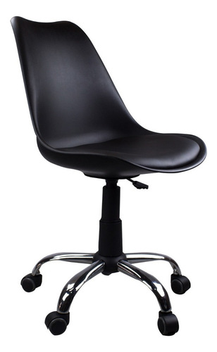 Cadeira Giratória Em Abs Preta Com Design Eames Dkr Office Cor Preto