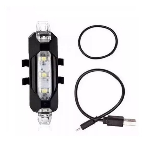 Lanterna Traseira Bike Sinalizador Led Branco Recarregável