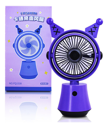 Mini Ventilador De Escritorio Recargable Con Oregitas Kawaii