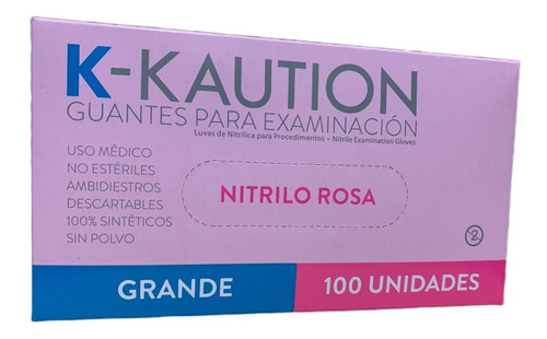 Guantes De Nitrilo Color Fucsia Rosa / Caja X 100 Un.
