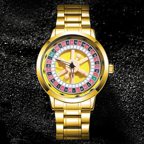Relojes Pulsera Para Hombre Diseño De Rotación Automática Dorado