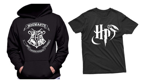 Kit Moletom + Camiseta Hogwarts Harry Potter Hp Filmes Livro