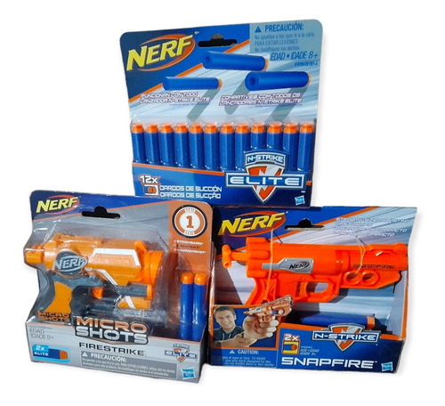 Nerf Firestrike Micro Shots Y Snapfire + 12 Dardos D Succión