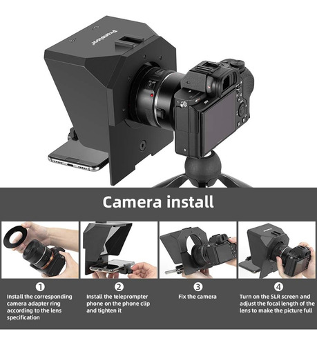 Teleprompter De 19 Cm Con Trípode Para Smartphone Y Cámara D