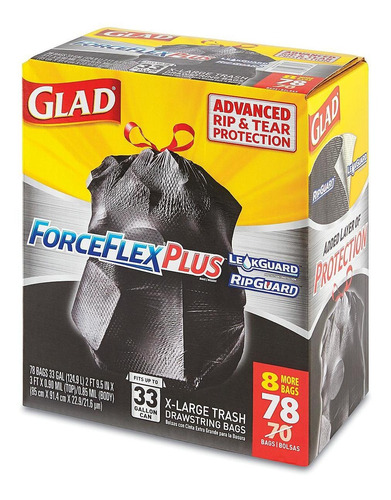 Glad Forceflex Bolsas Para Basura - 125l - 78/paq