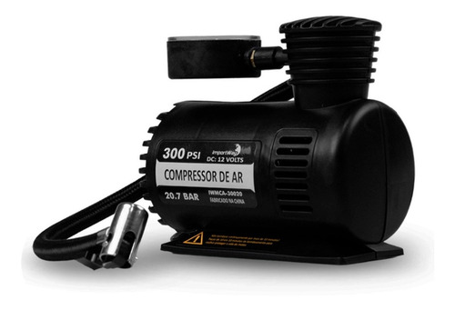Imagem 3 de 3 de Compressor de ar mini elétrico portátil Importway IWMCA30020 preto 12V