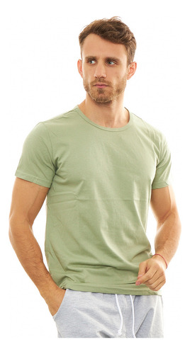 Remera Hombre Basica Lisa De Algodon Peinado Premium