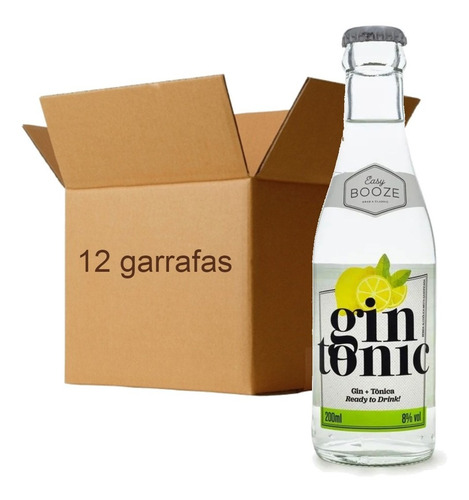 Imagem 1 de 4 de 12x Drink Pronto Easy Booze Gin+tonica 200ml