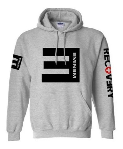 Sudadera Eminem Recovery Hoodie Gris Con Capucha