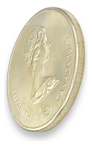 Moneda Plata 10 Dólares Canadienses Olimpiadas Montreal 1976 (Usado)