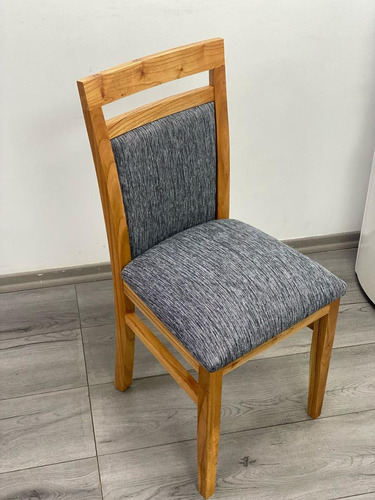 Sillas Modernas Comedor Madera Paraiso Pack X2 Unidades Chenille Madera Plata