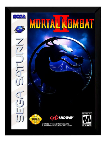 Quadro Decorativo Capa A4 25x33 Mortal Kombat 2 Sega Saturn