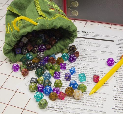 Wiz Dice Mini Dnd Juego De Dados - 140 Piezas En Total (20 J