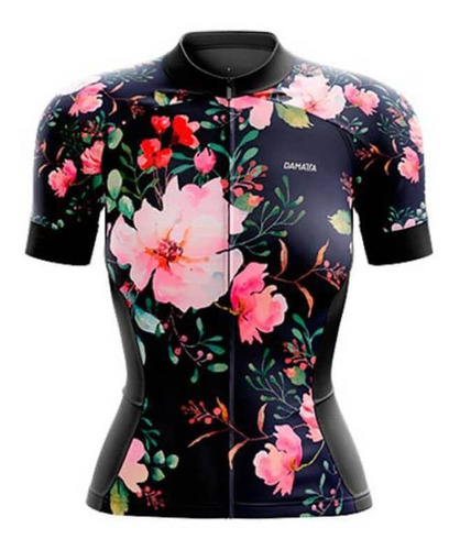 Camisa Damatta Bike Flowers Preta