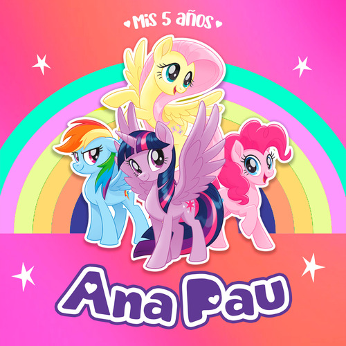 Lona 1 X 1 Metros Personalizada Fiesta Cumpleaños Personajes My Little Pony