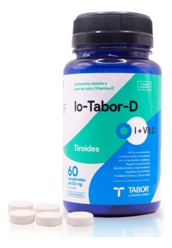 Io Tabor D 60comp Fortalece Huesos Iodo Vitamina D Tireoides