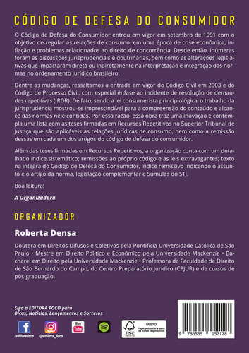 CÓDIGO DE DEFESA DO CONSUMIDOR - REDE LEITURA - 1ª ED - 2021, de Densa, Roberta. Editorial Editora Foco Jurídico Ltda, capa mole em português, 2021