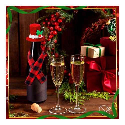 24 Piezas Botella De Vinos De Navidad Conjunto De Botella De