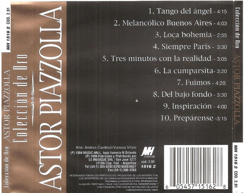 Cds Astor Piazzolla Ennio Morricone Combo 3x1 (precio Real) (Usado)