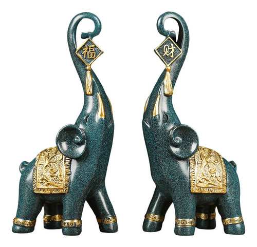 Buena Suerte Pareja Elefantes Estatua Figuritas Escultura