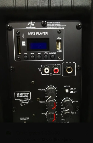Imagen 3 de 4 de Cabina Activa Recargable 8 Pulgadas Bluetooth Aspa088ubx