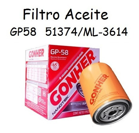 Filtro Aceite Gp58 Grand Vitara Matiz Neón Mazda3, Hailux