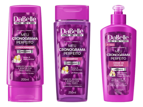 Kit Dabelle Meu Cronograma Perf Shampoo+cond+creme Pentear