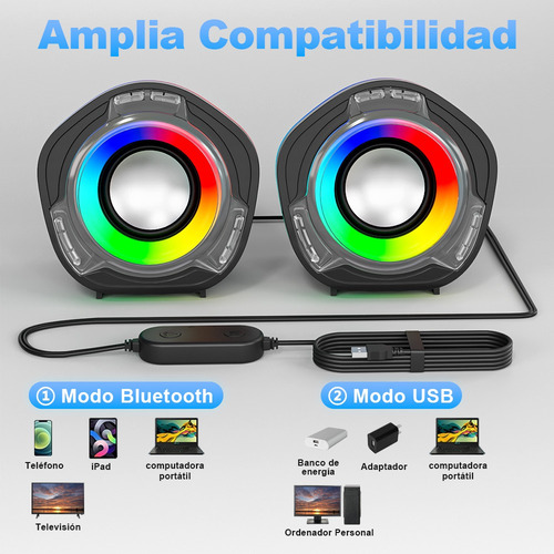Bocinas Portable Multimedia Rgb Speaker Altavoz De Led