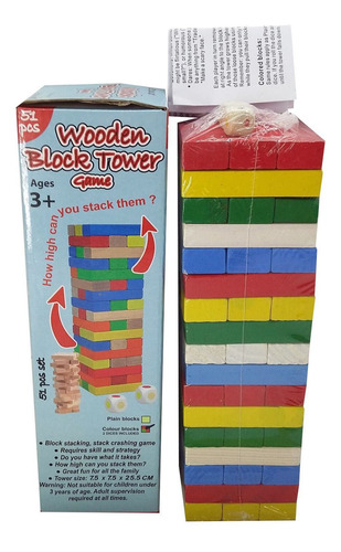 Torre De Palotes Jenga Con Dados