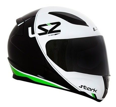 Capacete Fechado Ls2 Ff353 Rapid Stark Preto Branco Verde