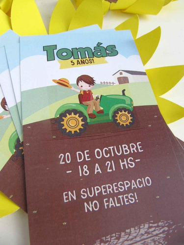 Imagen 4 de 9 de Kit Imprimible Tractor Verde Personalizado Cumpleaños
