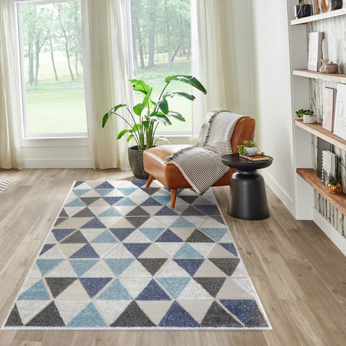 Imagen 2 de 4 de Alfombra Carpeta Haggen 160x235 Relieve Triangulos Living