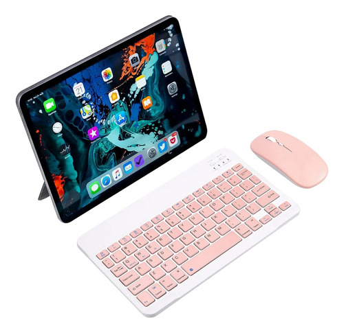 Teclado Y Mouse Para Tablet Samsung iPad Lenovo C/ Bluetooth