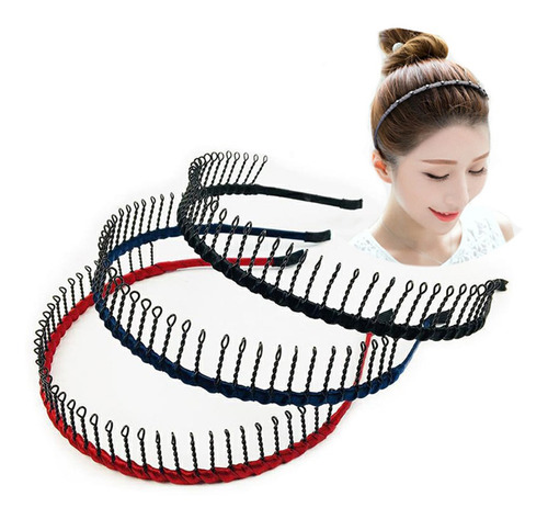 Diadema De Pelo Largo De Metal Con Peine De 7 Piezas