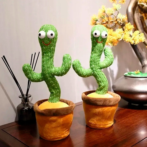 Imagen 8 de 9 de Juguete Cactus Luminoso Baila Canta Y Repite Voz Tik Tok Pel