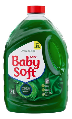 Lava Roupas Líquido Baby Soft Verde 3 Litros - 4 Unidades