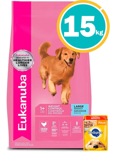 Imagen 1 de 7 de Ración Perro Eukanuba Ctrl Peso Raza Gde + Obseq Y E. Gratis