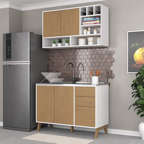 Imagen 8 de 8 de Mueble De Cocina Aereo + Bajo Mesada Madera V Lcm